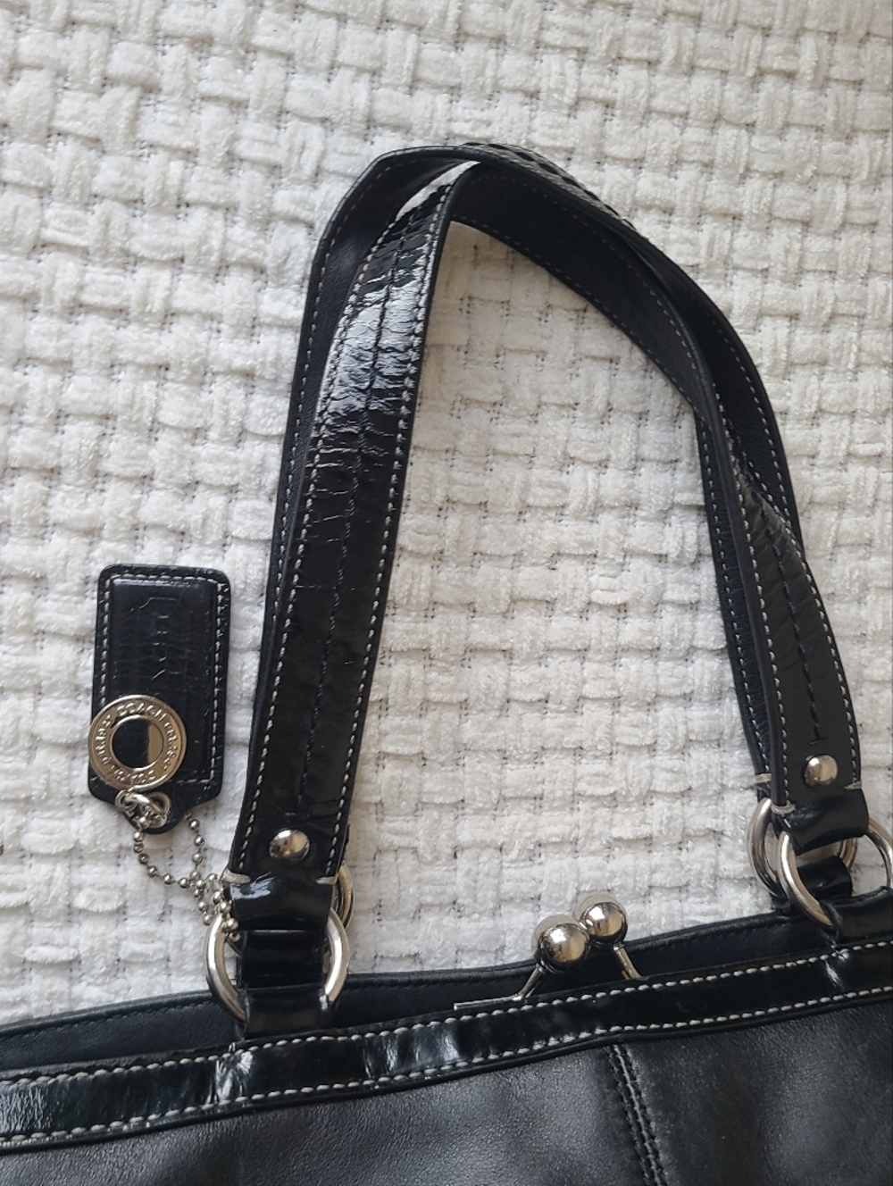 Coach Classic Black Leather Handbag - Picture 8 of 14